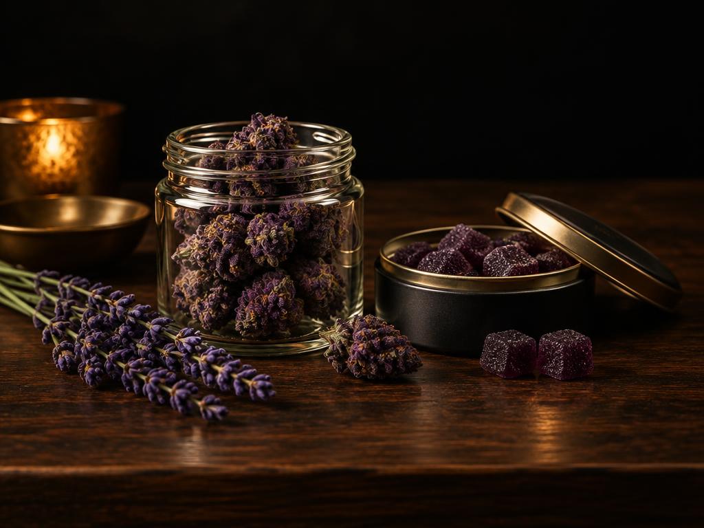 Cannabis products for better sleep, including gummies and indica flower